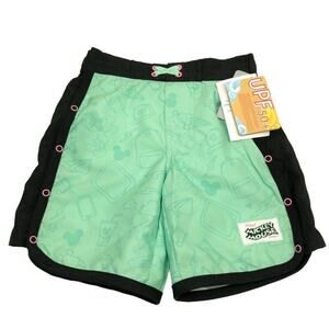 NEW Disney Mickey Mouse Swim Trunks Shorts Little Kids Boys Sz Small 5/6 UPF 50+